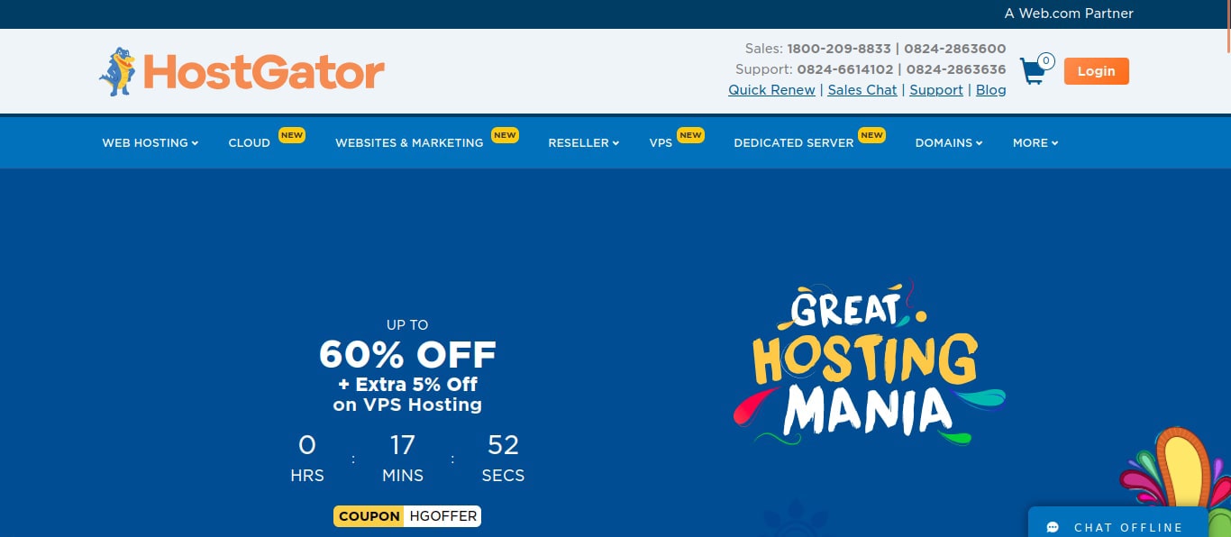 HostGator website screenshot