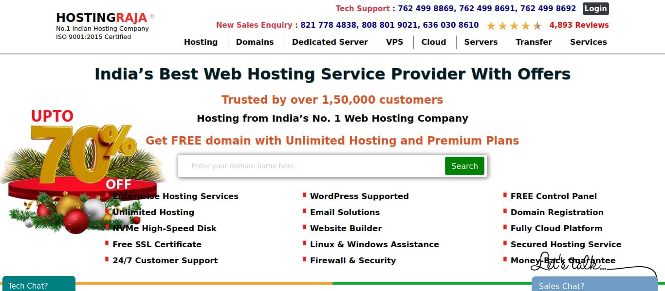 Hosting Raja website screenshot