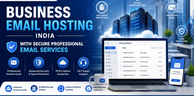 Business email hosting India with secure professional email services